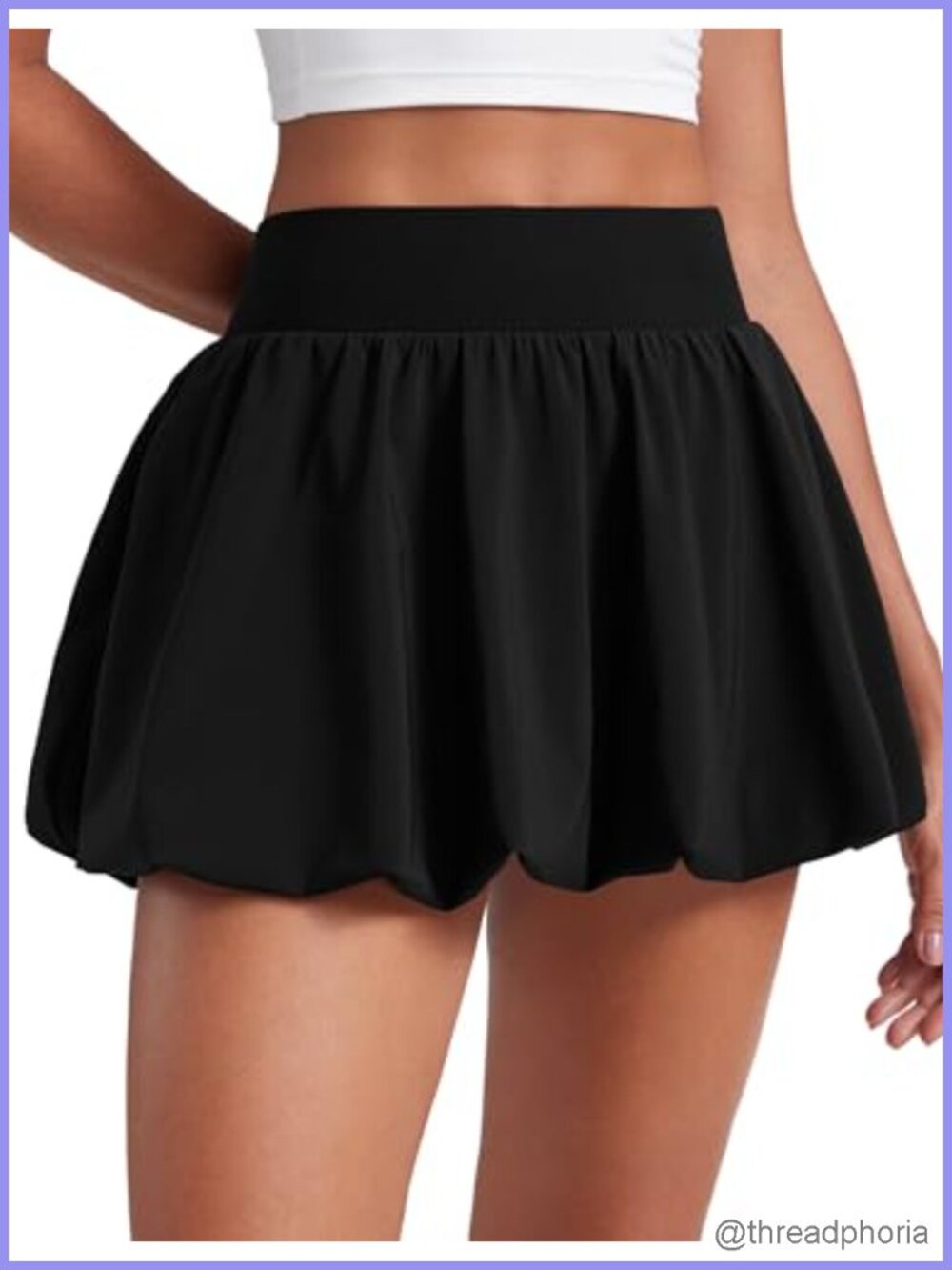 High Waisted Bubble Tennis Skirt with Built-in Shorts & Pockets